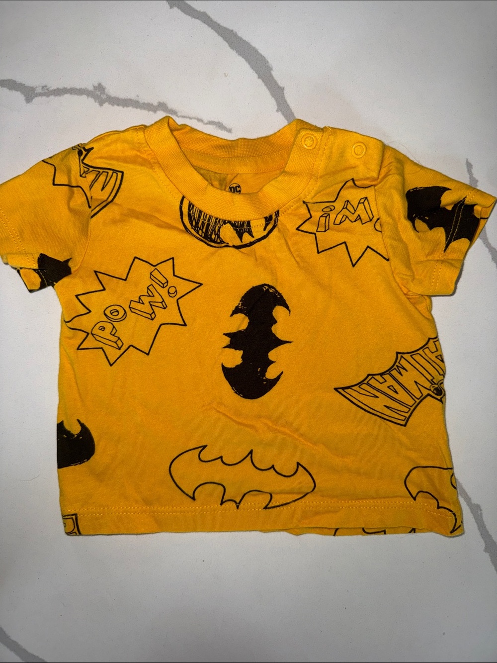 Batman Yellow Graphic Baby Tee